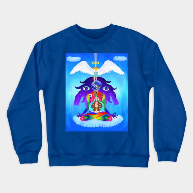 Ethereal Rainbow Aura Crewneck Sweatshirt by Art by Deborah Camp